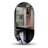 Espelho Decorativo Oval 50x90 Lapidado Premium Suporte Sala