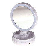 Espelho Dobrável Branco Articulado Com Iluminação Em Led Usb