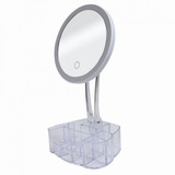 Espelho E Base Porta Maquiagem C/luz Led - Vivitar
