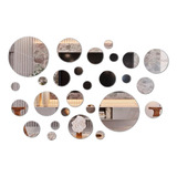 Espelho Kit 54 Peças Decorativo Acrílico Espelhado Círculos