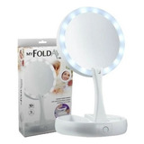 Espelho Maquiagem Aumento 10x Dupla Face Luz Led Organizador