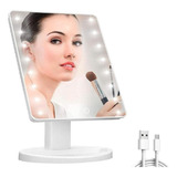 Espelho Mesa Tipo Camarim Luz Led Usb/pilha P Maquiagem 