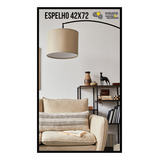 Espelho Moldura Decorativa Grande Madeira Rustica Quarto Cor Preto