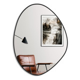 Espelho Orgânico Grande Decorativo 80x60 Couro