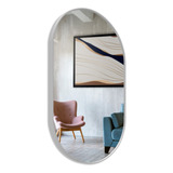 Espelho Orgânico Oval 60x40 Luxo Decorativo + Suporte