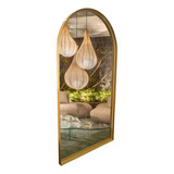 Espelho Oval Base Reta Com Moldura Metal 80x80 - Sob Medida