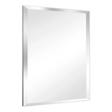 Espelho Prata Retangular 55x66cm Bisote Banheiro