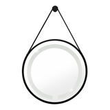 Espelho Redondo Adnet Iluminado Led Com Alça 40cm Cor Da Moldura Marrom