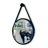 Espelho Redondo Decorativo Suspenso Com Alça 60cm + Suporte