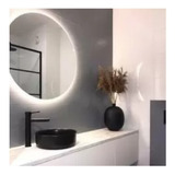 Espelho Redondo Lapidado 4mm Com Led Frio 60x60 Decoração Cor Da Moldura Branco Frio