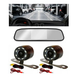 Espelho Retrovisor C/ Display Com 2câmeras Ré Infra Vermelho
