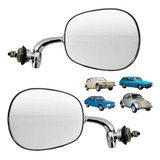 Espelho Retrovisor Convexo Fusca Raquete Inox Braço Longo