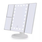 Espelho Zoom Luz Led Camarim Dobrável Iluminação Maquiagem 