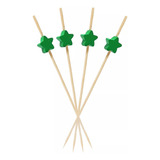 Espetinho Estrela Verde 12cm 100 Un Petisco Festa Buffet