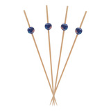 Espetinho Palito Bolinha Azul Petisco Decorar Pratos 100 Un
