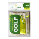 Espeto De Bambu Natural Golf P/ Hamburguer 9cm - 1.250 Un Cor Marrom-claro