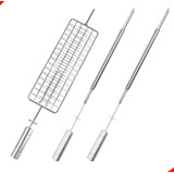 Espeto Grelha Giratório + Espada Picanha Inox - Brasa Grill