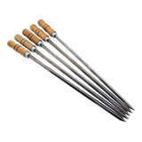 Espeto Inox 65cm Cabo De Alumínio -kit 5 Espetos Espada