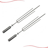 Espeto Tridente Inox P/churrasqueiras Giratórias Kit 2 Peças