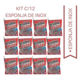 Esponja De Aço Inox Kit C/12 Não Enferruja P/ Louças Brilho 