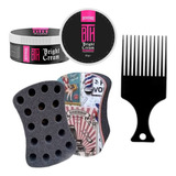 Esponja Nudred Bucha Enrolar Cabelo + Pente Afro + Pomada