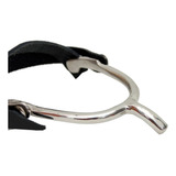 Espora Inox Sem Roseta + Correias De Couro Luxo