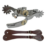 Espora Quarto De Milha Inox C/ Correia Country Nossa Senhora