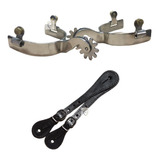 Espora Quarto De Milha Inox Correia Couro Legítimo Oferta