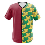 Esporte Camisa Jersey Baseball Kimetsu No Yaiba Cosplay 