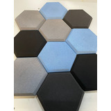 Espuma Acústica Hexagonal C/10 Und 30cm X 2cm Lisa Colorido