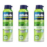 Espuma De Barbear Gillette Prestobarba 150g Sensivel-kit 3un