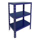 Estante Aço Pequena P 45kg Azul 3 Bandejas Bipartida