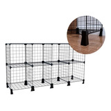 Estante Balcão Expositor Aramado 8 Nichos Preto Horizontal