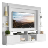 Estante Com Suporte Tv 65 E 2 Portas Oslo Multimóveis V3386 Cor Branco/preto