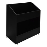 Estante Duplo Para Discos Preto Lp Vinil Com Rodinhas