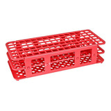 Estante Em Pp Para 90 Tubos De Ensaio 13mm Cor Vermelho