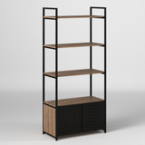 Estante Estilo Industrial Com Portas De Metal Vazada 