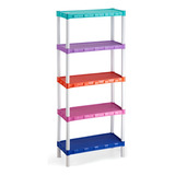 Estante Modular Plástica Colorida 5 Prateleiras Cód. 877