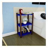 Estante Multiuso 3 Prateleiras Colors Suze Imbuia/azul Fewt
