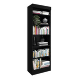 Estante Para Livro Com 6 Prateleiras Livreiro Estante Multiuso Armário Organizador Industrial Cor: Preto E-led Brasil