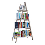 Estante Para Livros Escada Piramide 4 Prateleiras Branca