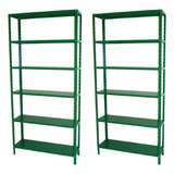 Estante Prateleira Verde Em Aço 6 Bandejas 198x92x30
