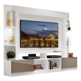 Estante Tv 65 Com Leds Berlim Multimóveis V3392 Cor Branco /lacca Fumê