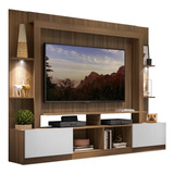 Estante Tv 65 Com Leds Berlim Multimóveis V3392 Cor Madeirado/branco