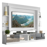 Estante Tv 65 Portas C/ Espelho Oslo Multimóveis V3390 Cor Branco/tenerife