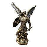 Estátua Arcanjo São Michael - Decoração Resina Cor Dourado
