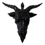 Estátua Cabeça Baphomet - Decoração De Parede Cor Preto