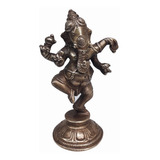 Estátua De Ganesha Em Metal Símbolo Da Sabedoria