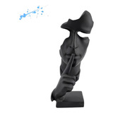Estátua Decorativa Minimalista Face Silêncio Em Resina