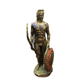 Estátua Deus Apolo Mitologia Grega - Decoração Em Resina Cor Dourado